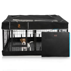 PJYuCien dog playpen with square bottom for stable outdoor setup.