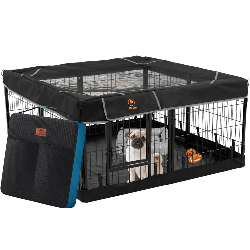 PJYuCien dog playpen top cover shields sun and keeps pets comfortable.