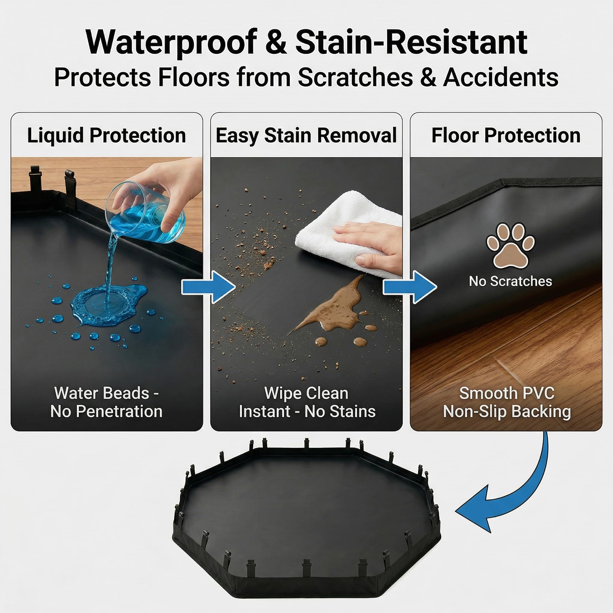 PJYuCien bottom pad raised edges contain spills and messes