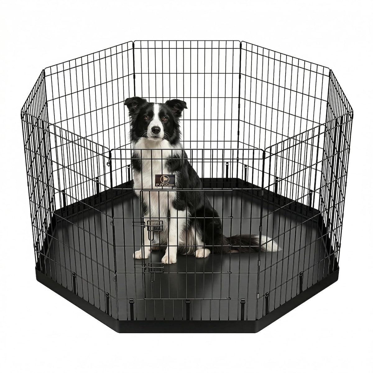 PJYuCien dog playpen bottom pad shows waterproof surface for mess containment