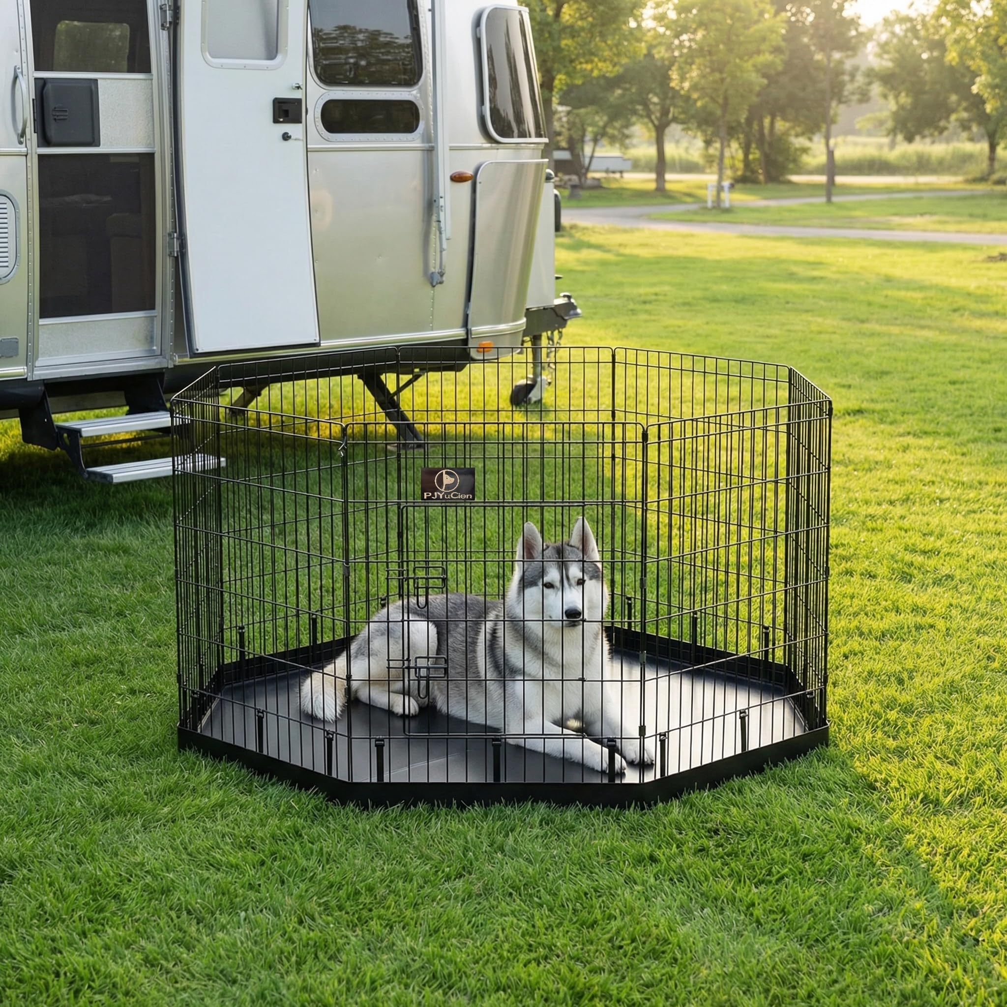 PJYuCien dog playpen portable and storage-friendly design for travel