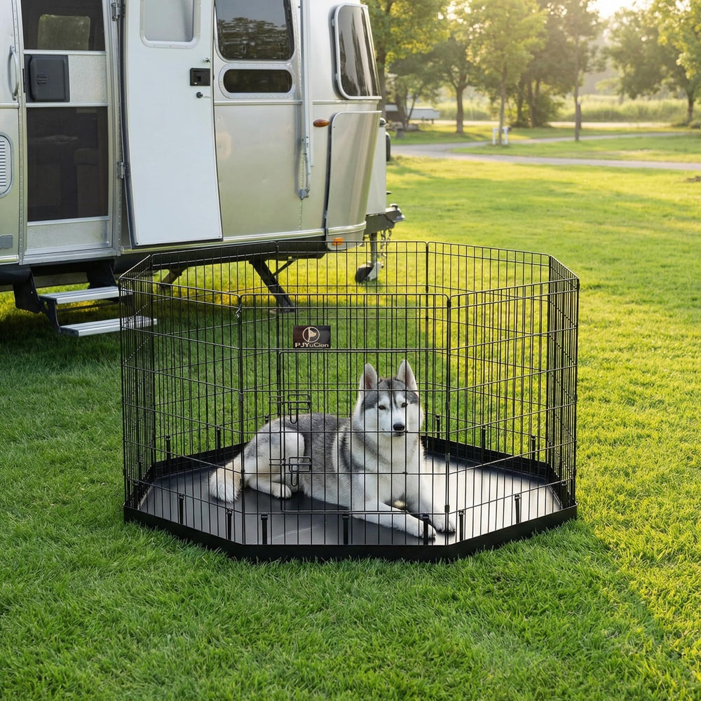 PJYuCien dog playpen portable and storage-friendly design for travel