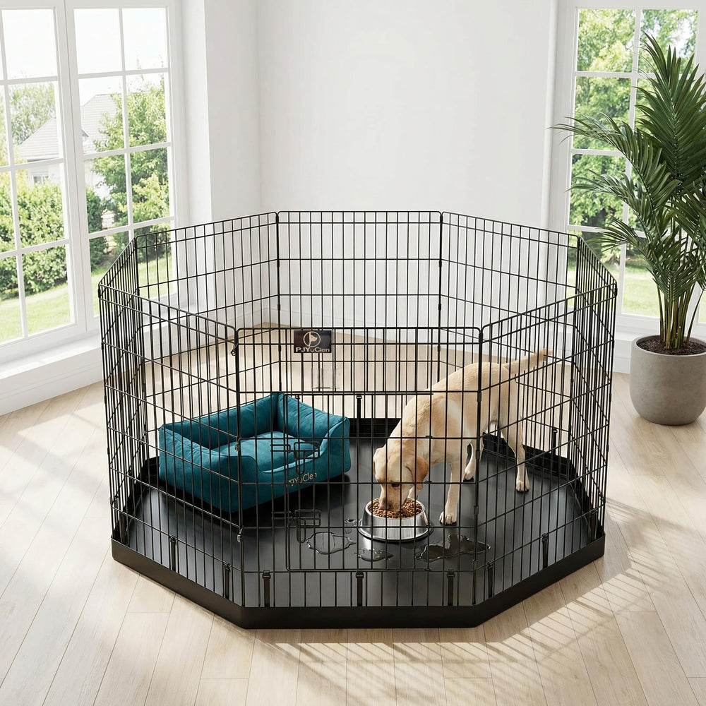 PJYuCien dog playpen ideal for puppy training and gentle containment