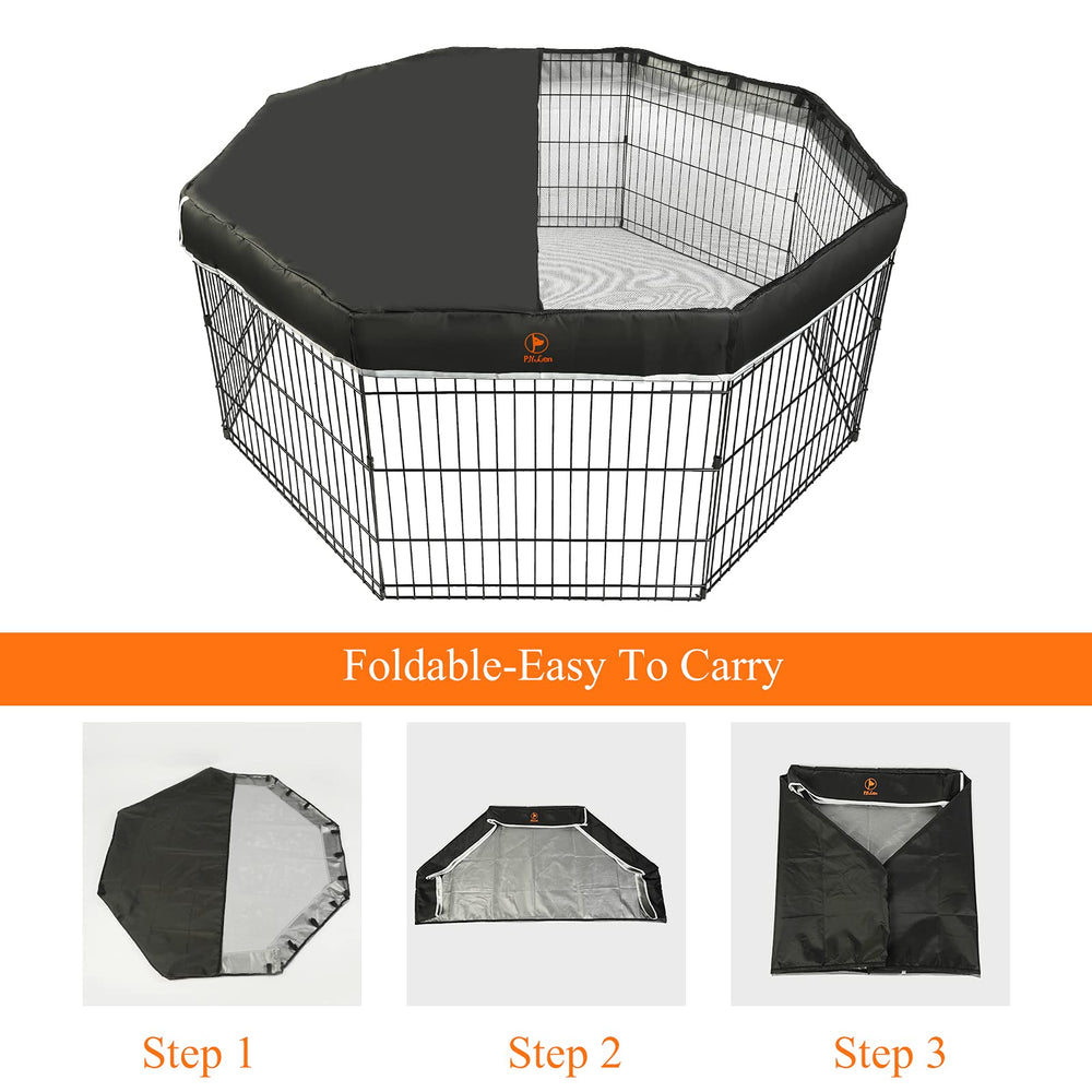 PJYuCien dog playpen cover folds compactly for transport.