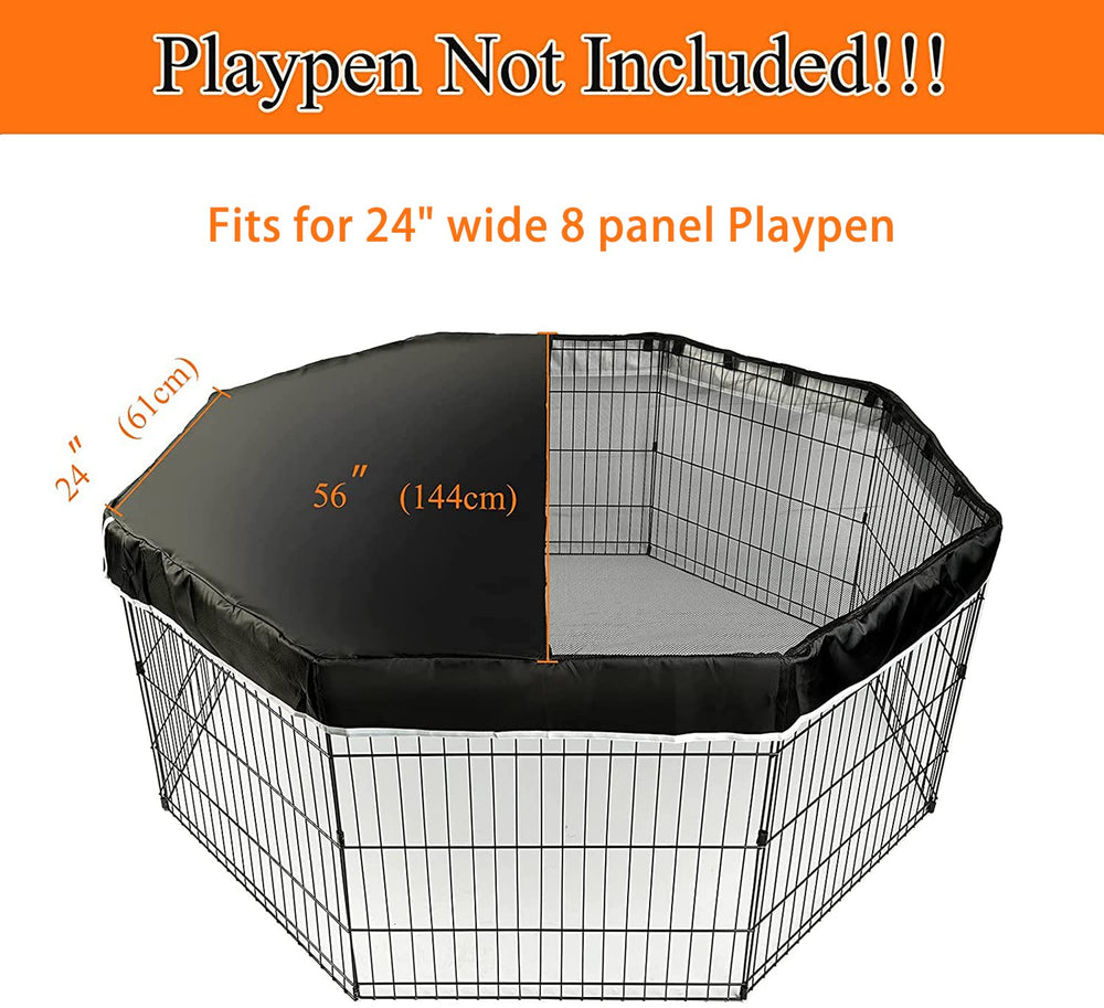 PJYuCien dog playpen top cover, front view, secure fit.