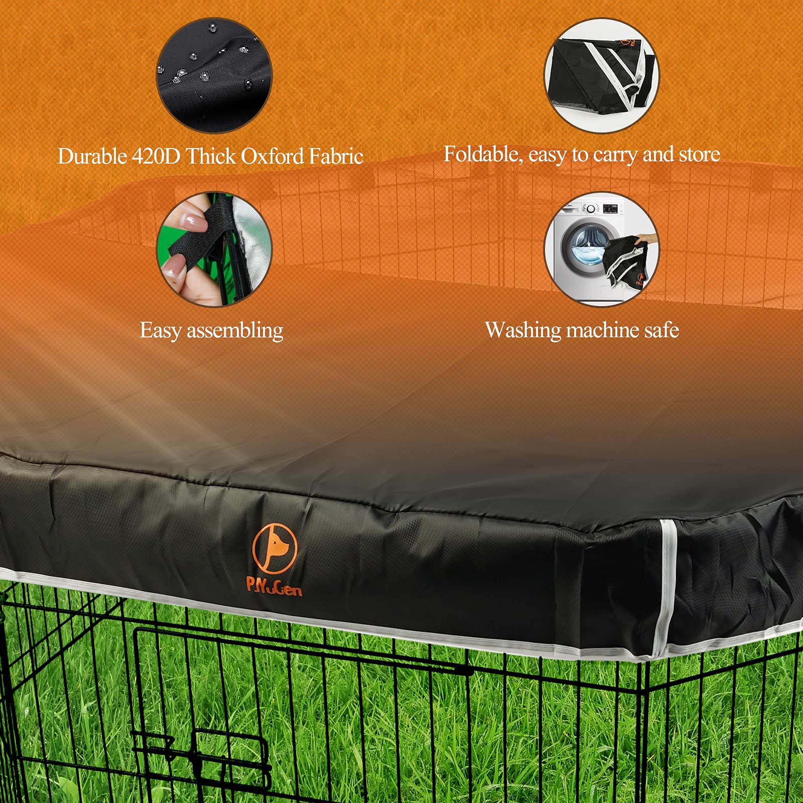 PJYuCien mesh top cover promoting ventilation inside the pen.