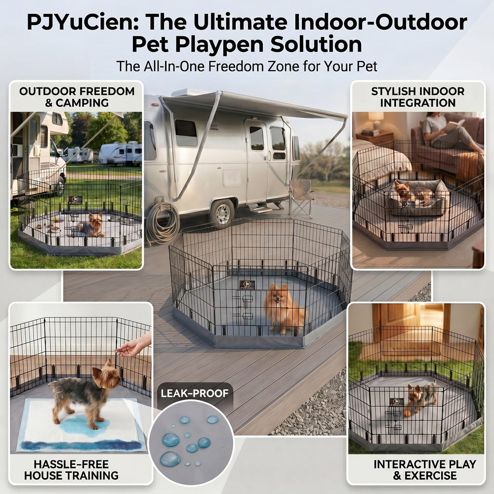 PJYuCien playpen enables puppy training and safe confinement for small pets.