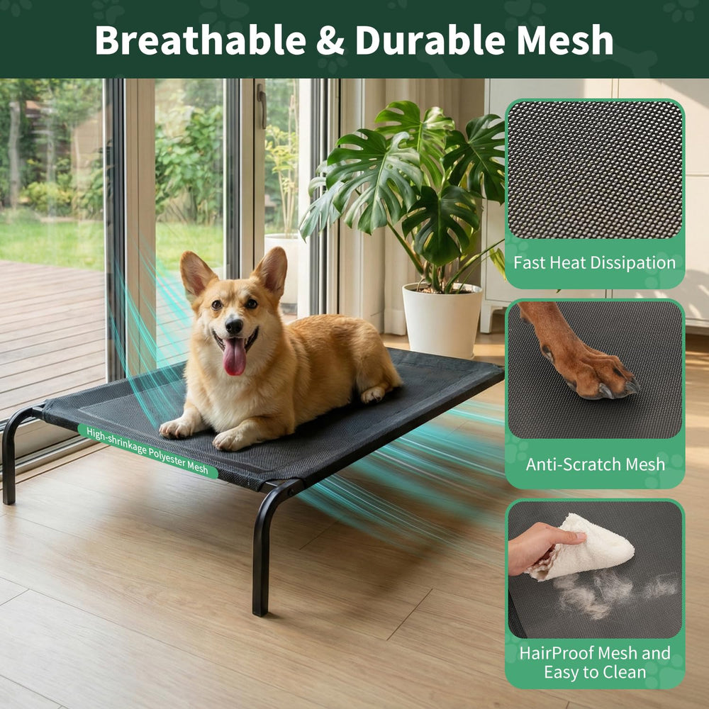 PJYuCien square-tube frame detail highlights stable joints for active dogs.