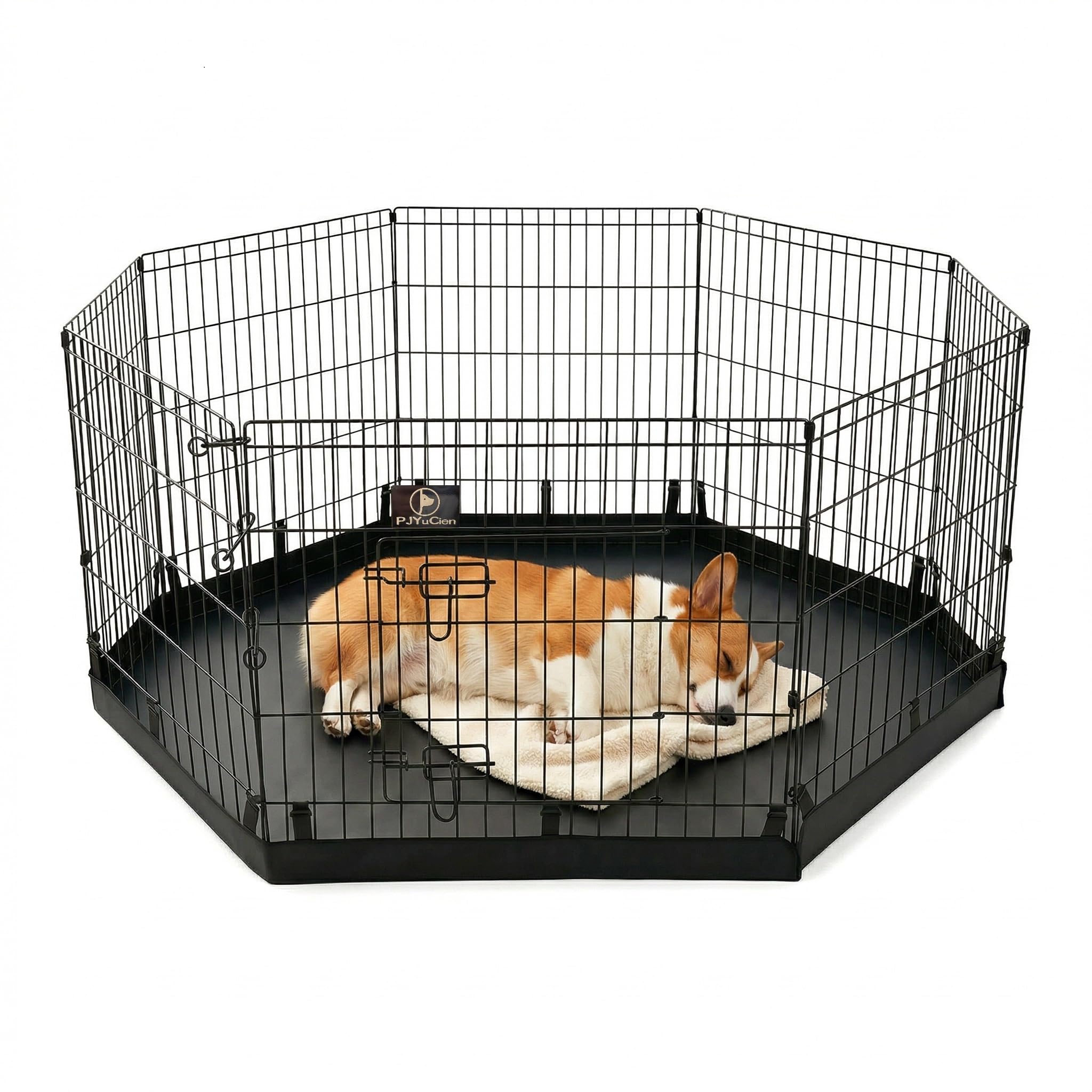 PJYuCien dog playpen bottom pad assembly for secure, spill-free setup at home.
