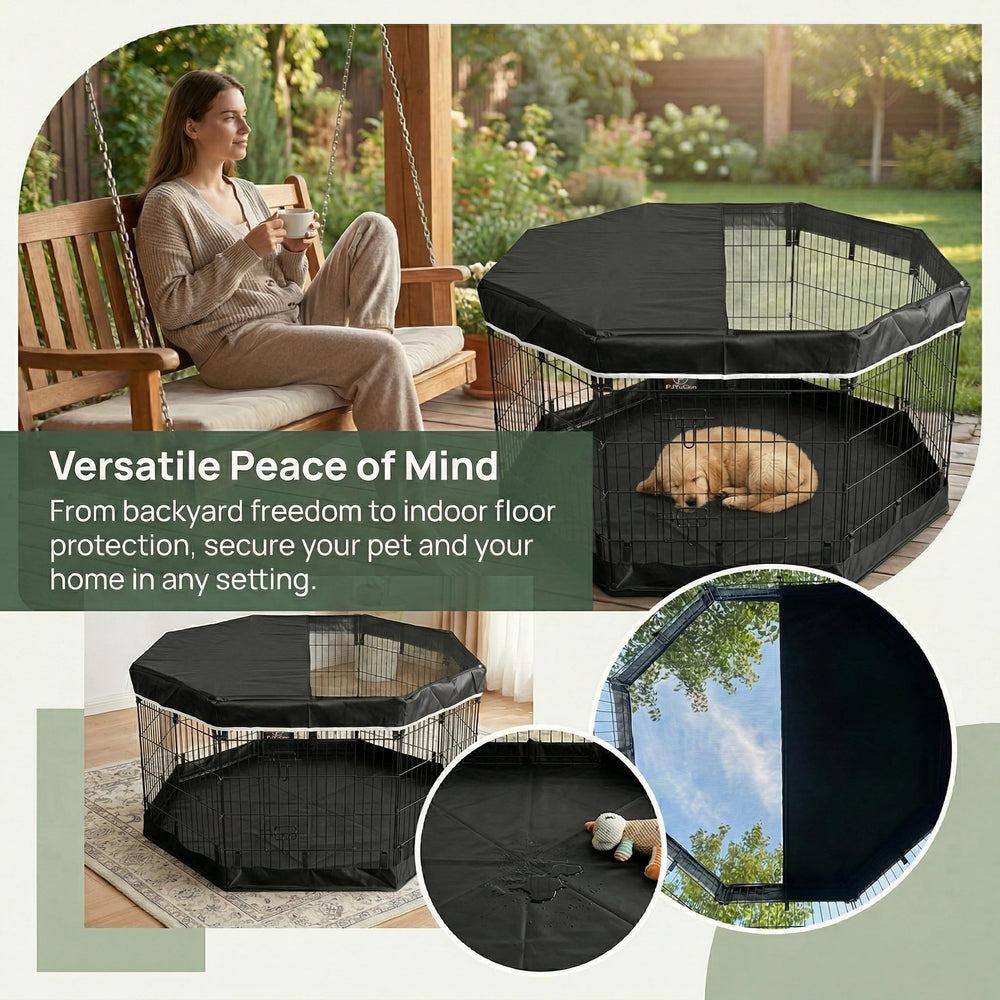 PJYuCien dog playpen bottom pad contains spills for easy cleanup