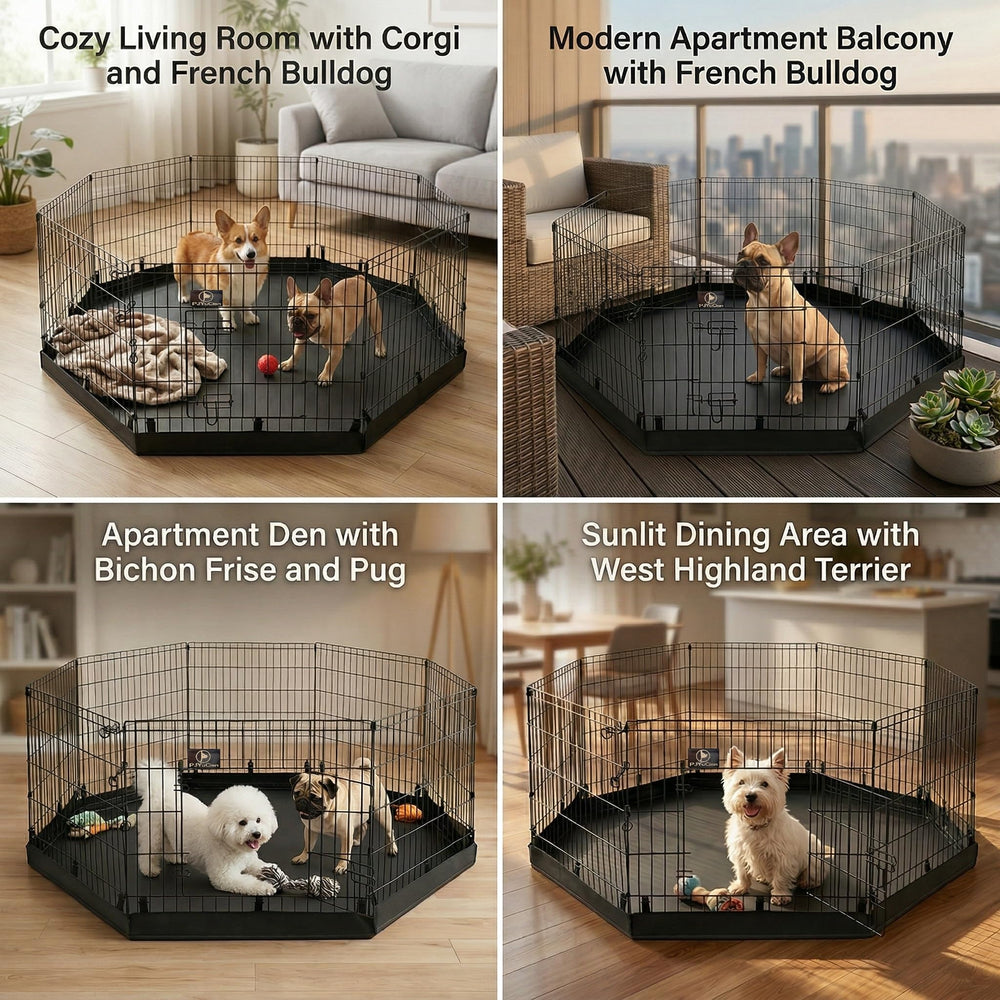 PJYuCien dog playpen easy-clean bottom pad simplifies maintenance.
