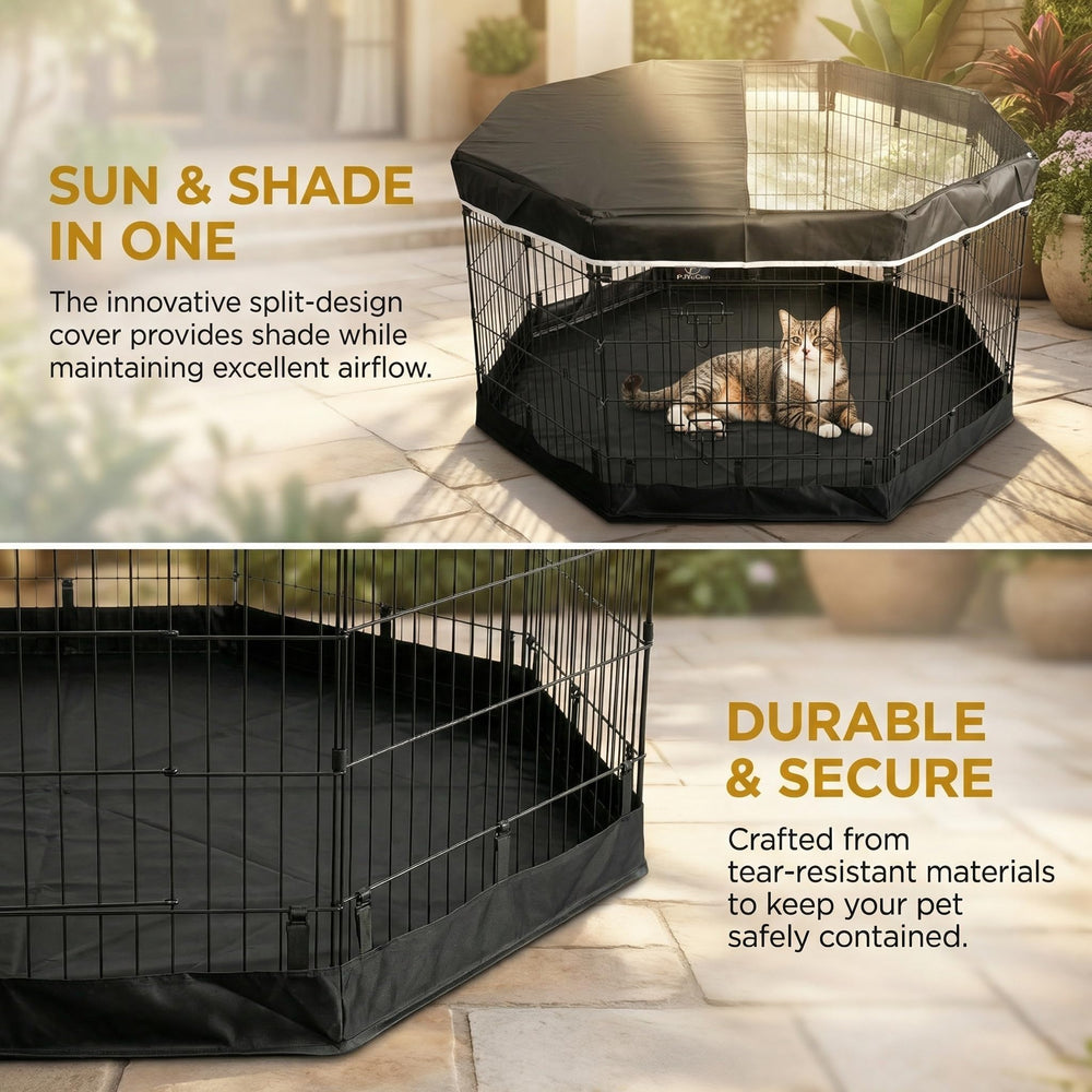 PJYuCien dog playpen folding design enables tool-free setup for travel
