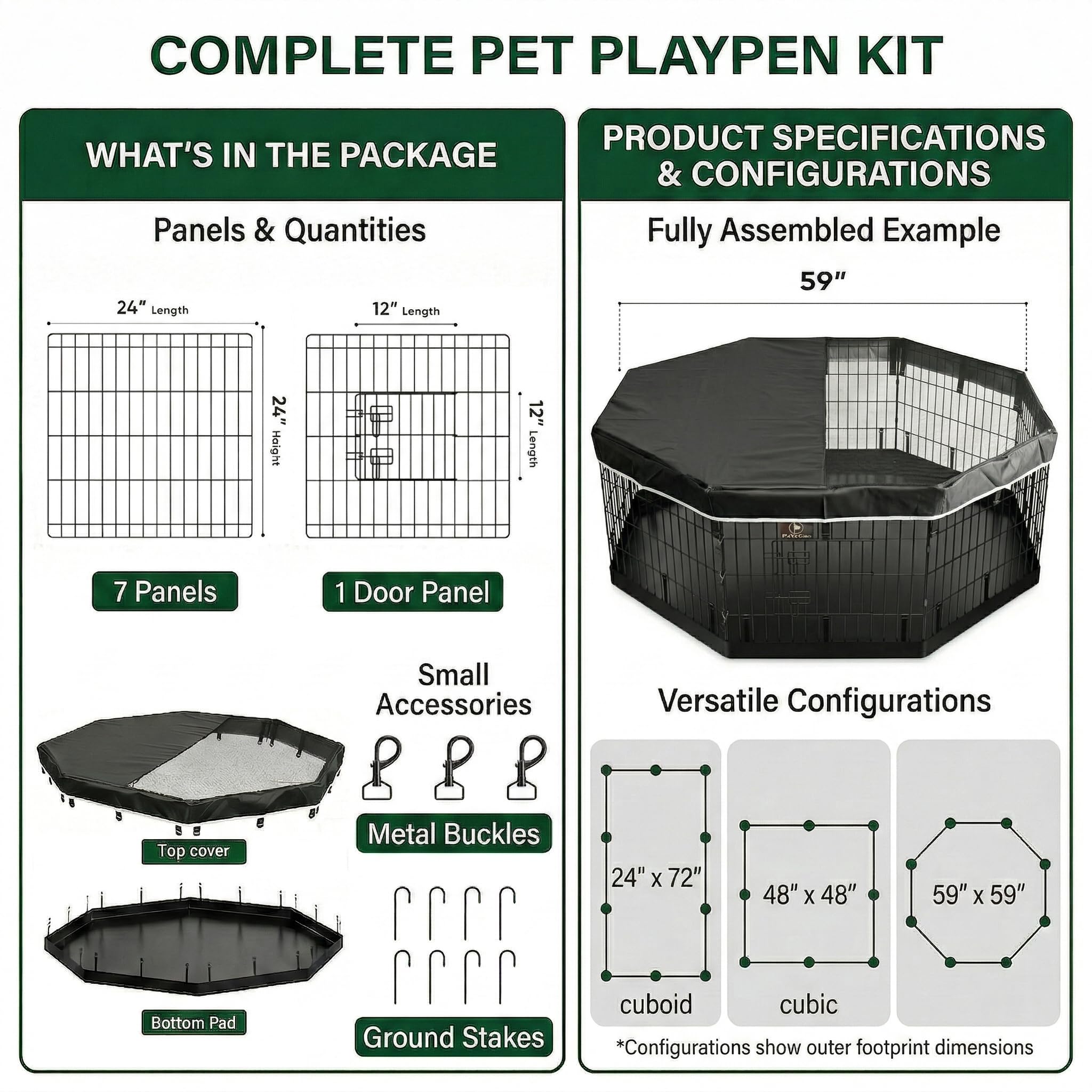 PJYuCien dog playpen indoor outdoor use for versatile containment