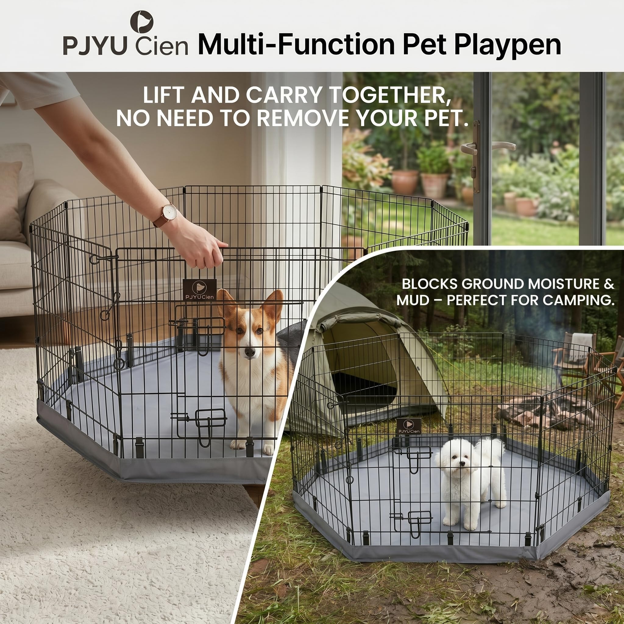 PJYuCien dog playpen suitable for indoor and outdoor use with pets