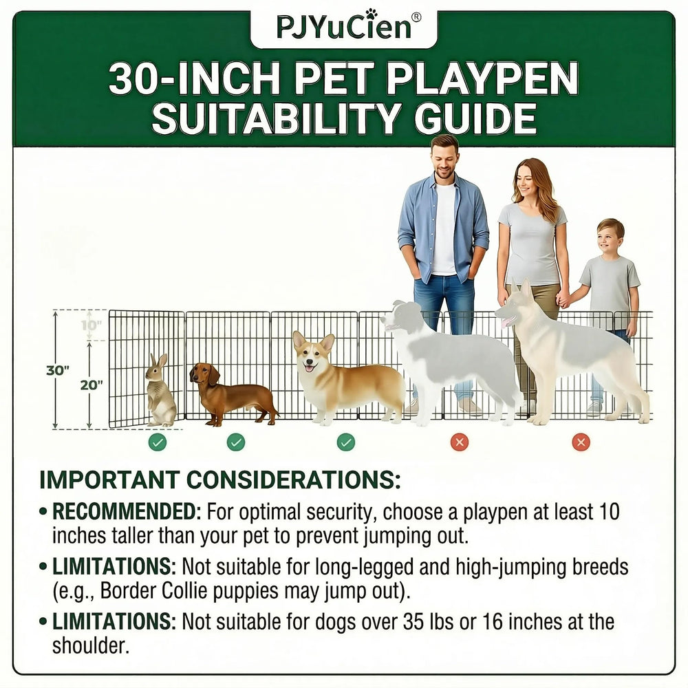 PJYuCien dog playpen indoor outdoor use fits small to medium pets for containment.