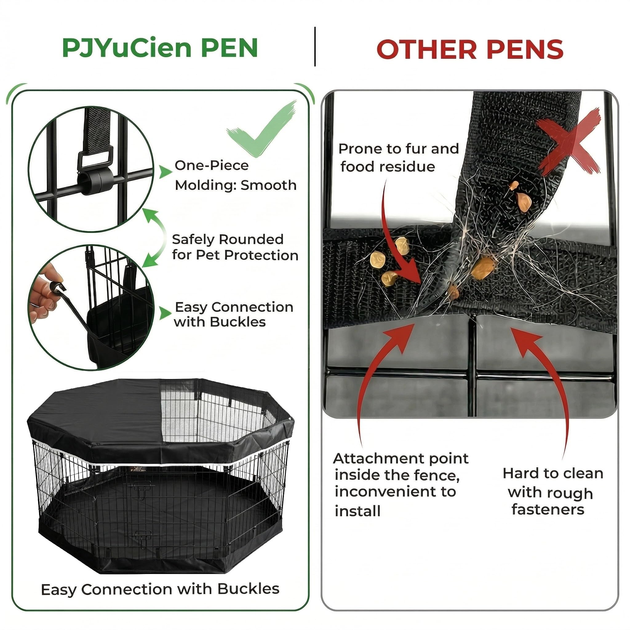PJYuCien dog playpen rust-resistant frame for outdoor use with stakes