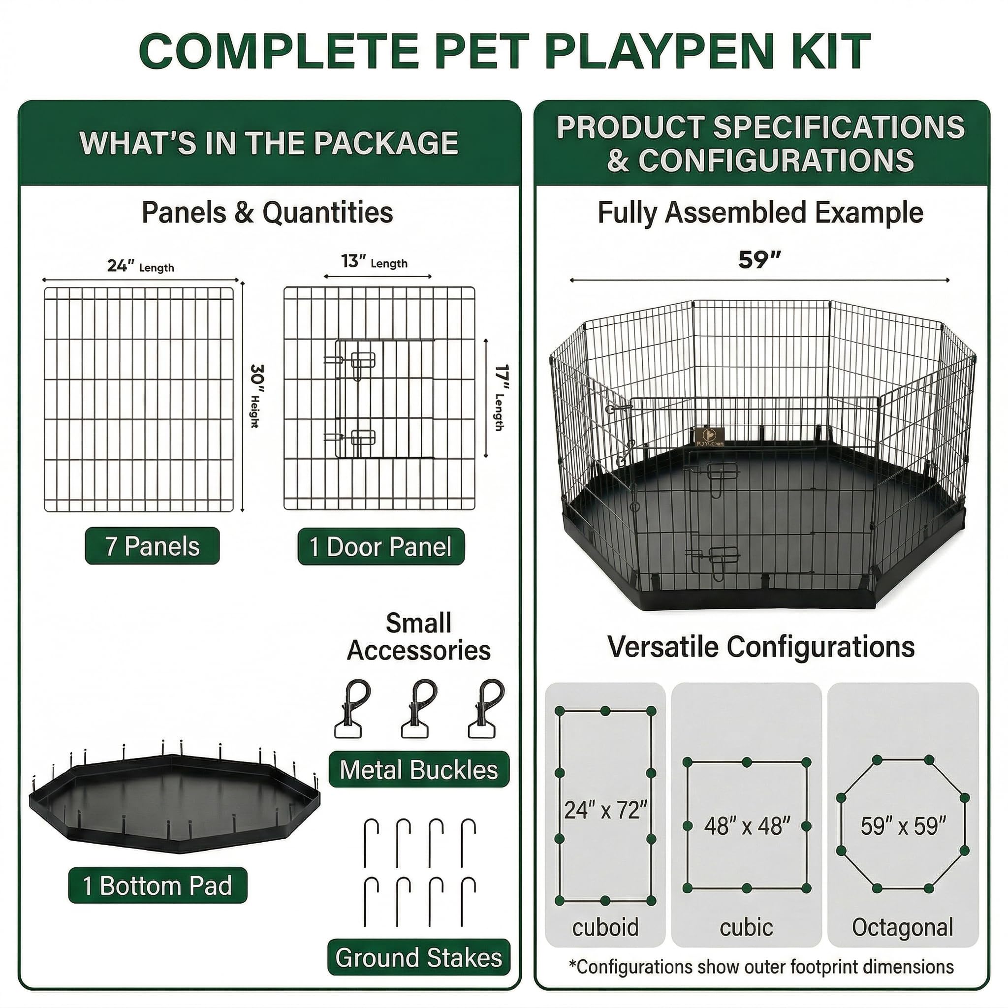 PJYuCien dog playpen waterproof bottom pad contains messes and cleans easily.