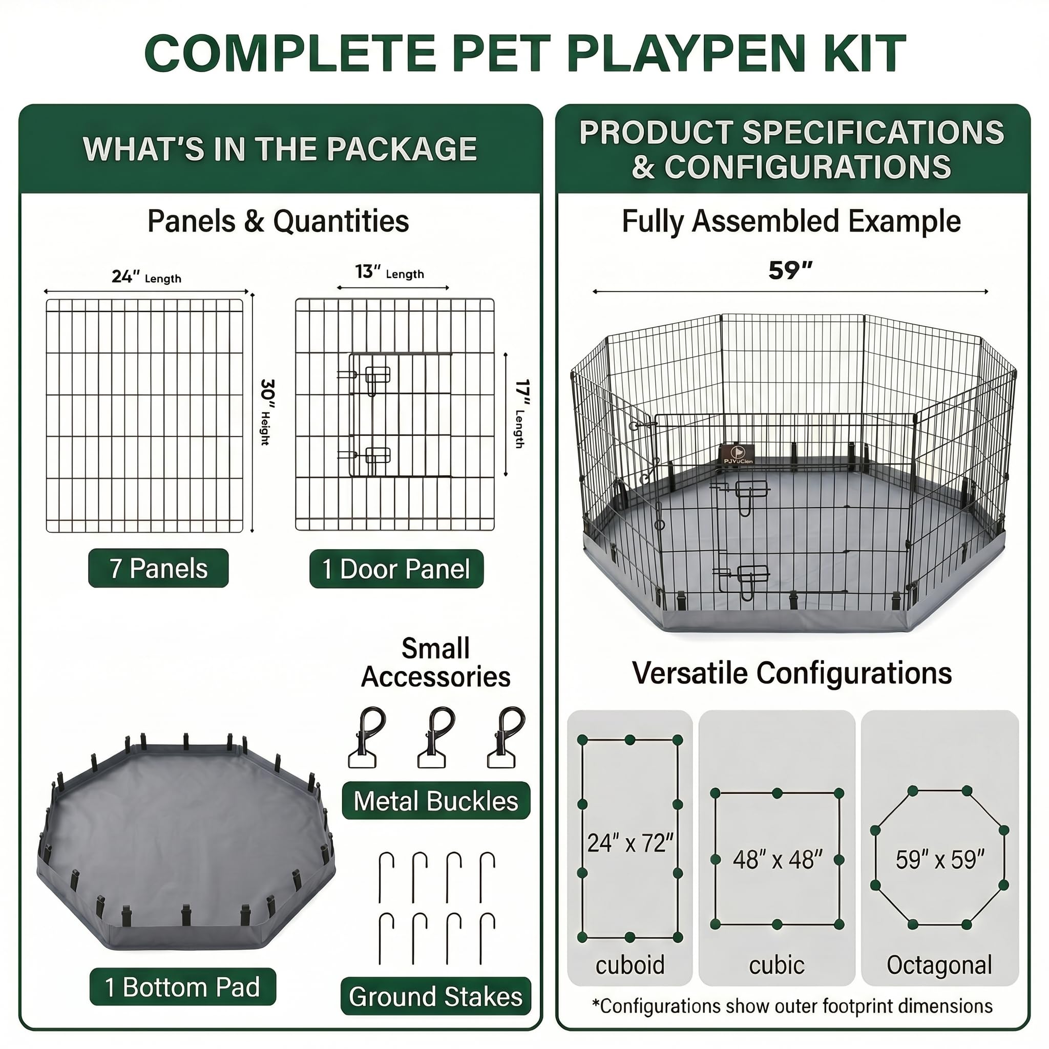 PJYuCien playpen includes ground stakes for stable outdoor setup