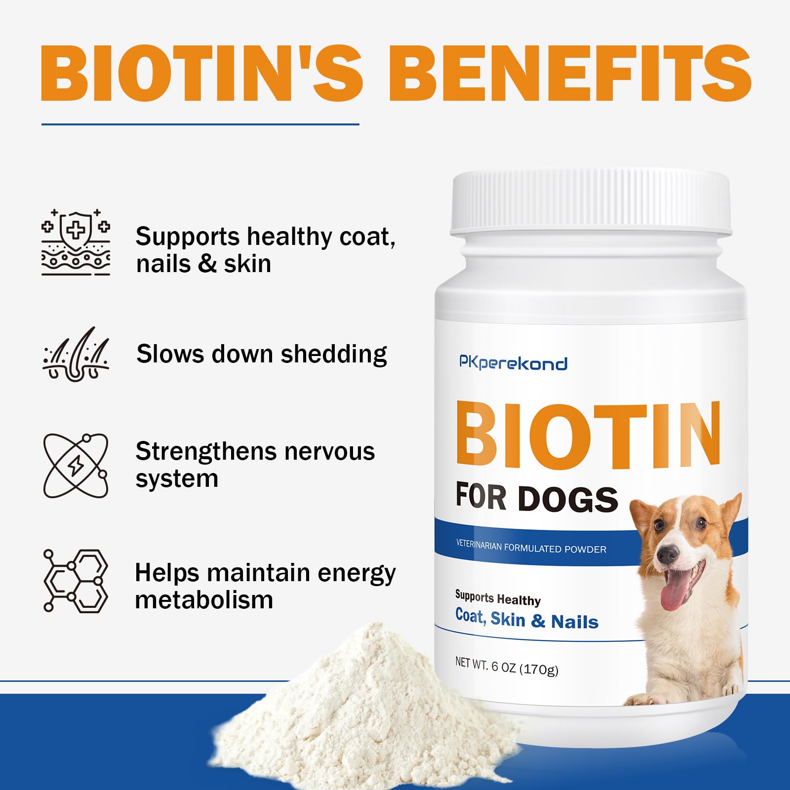 PKperekond Biotin for Dogs nails paw health strengthens nails and pads.