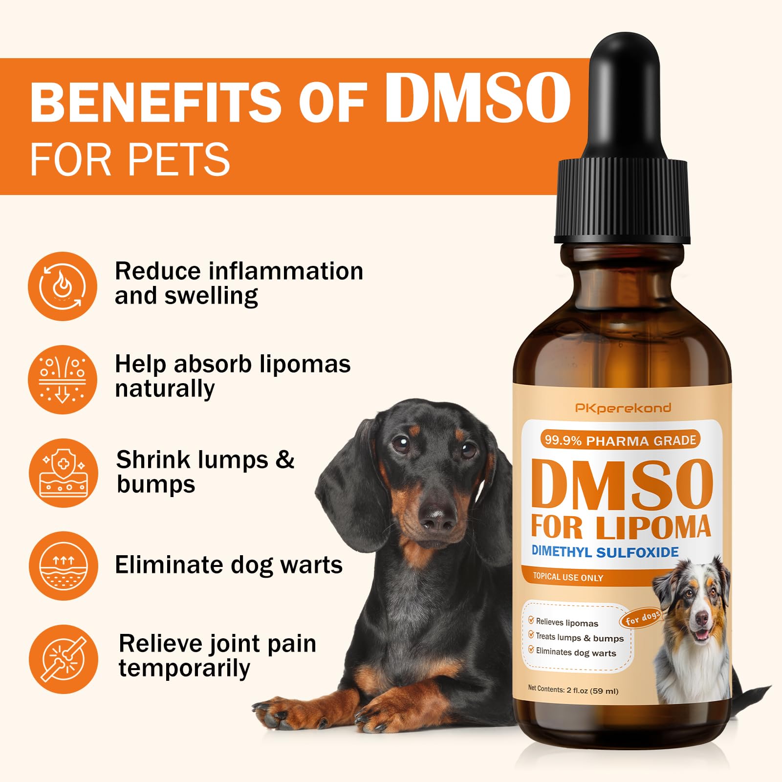 PKperekond DMSO for dogs inflammation reduction helps soothe swelling