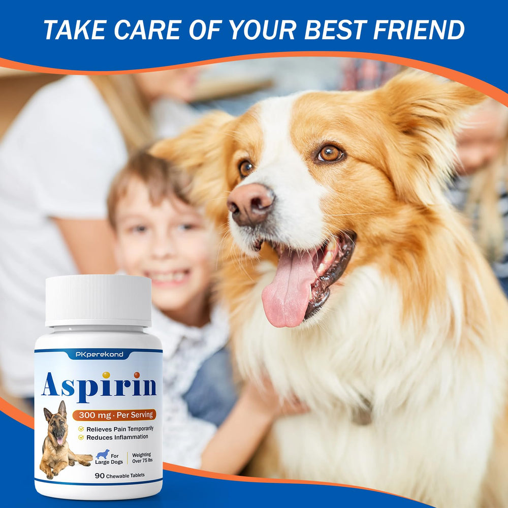 PKperekond large-dog aspirin dosing guidance on label.