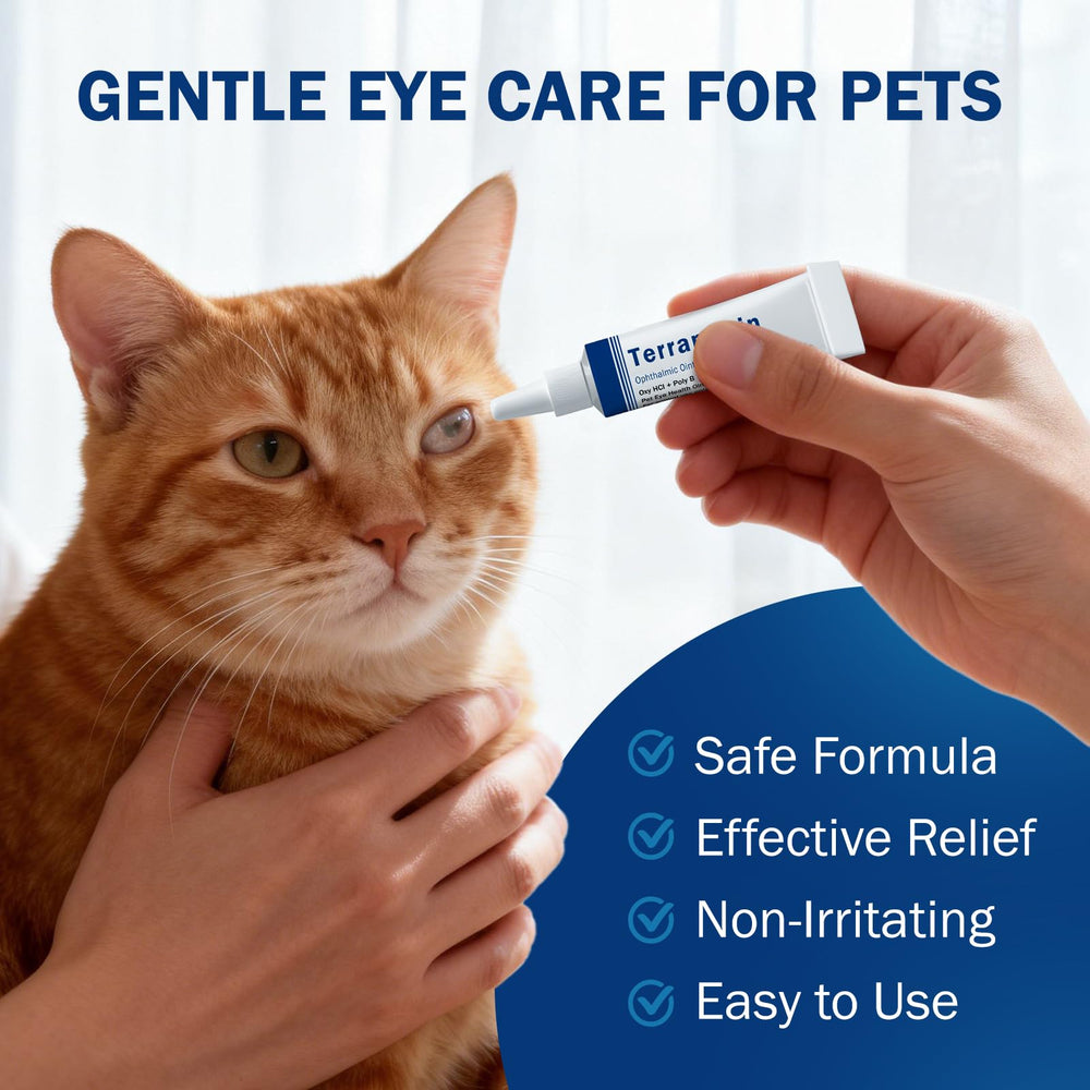 PKperekond Pet Eye Cream tube and packaging on a clean surface