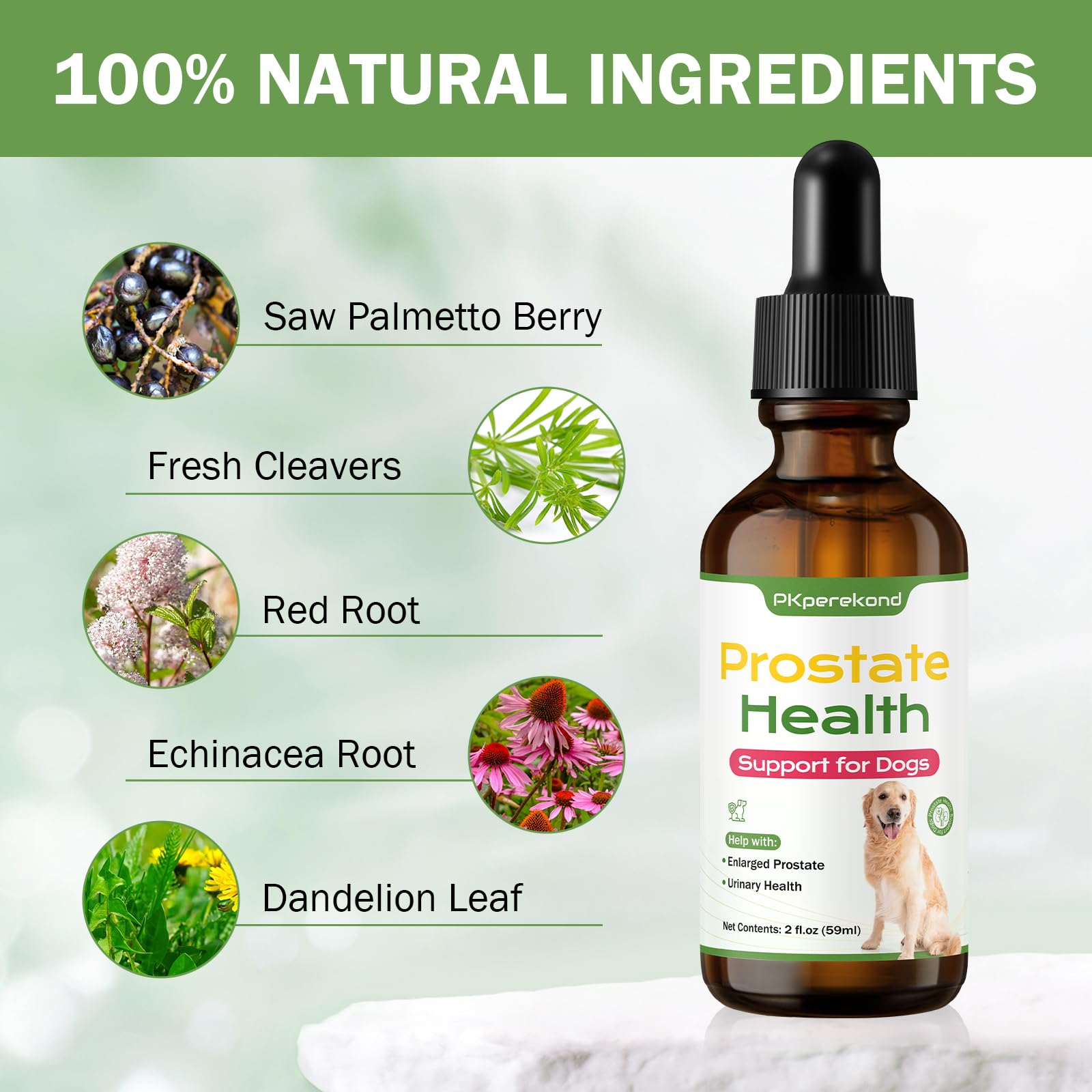 PKperekond Prostate Health for Dogs drops used to support urinary comfort