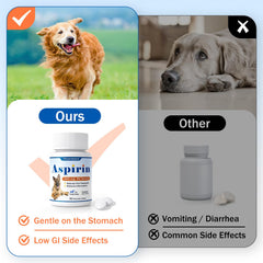 PKperekond vet-formulated dog aspirin packaging highlights large breeds.