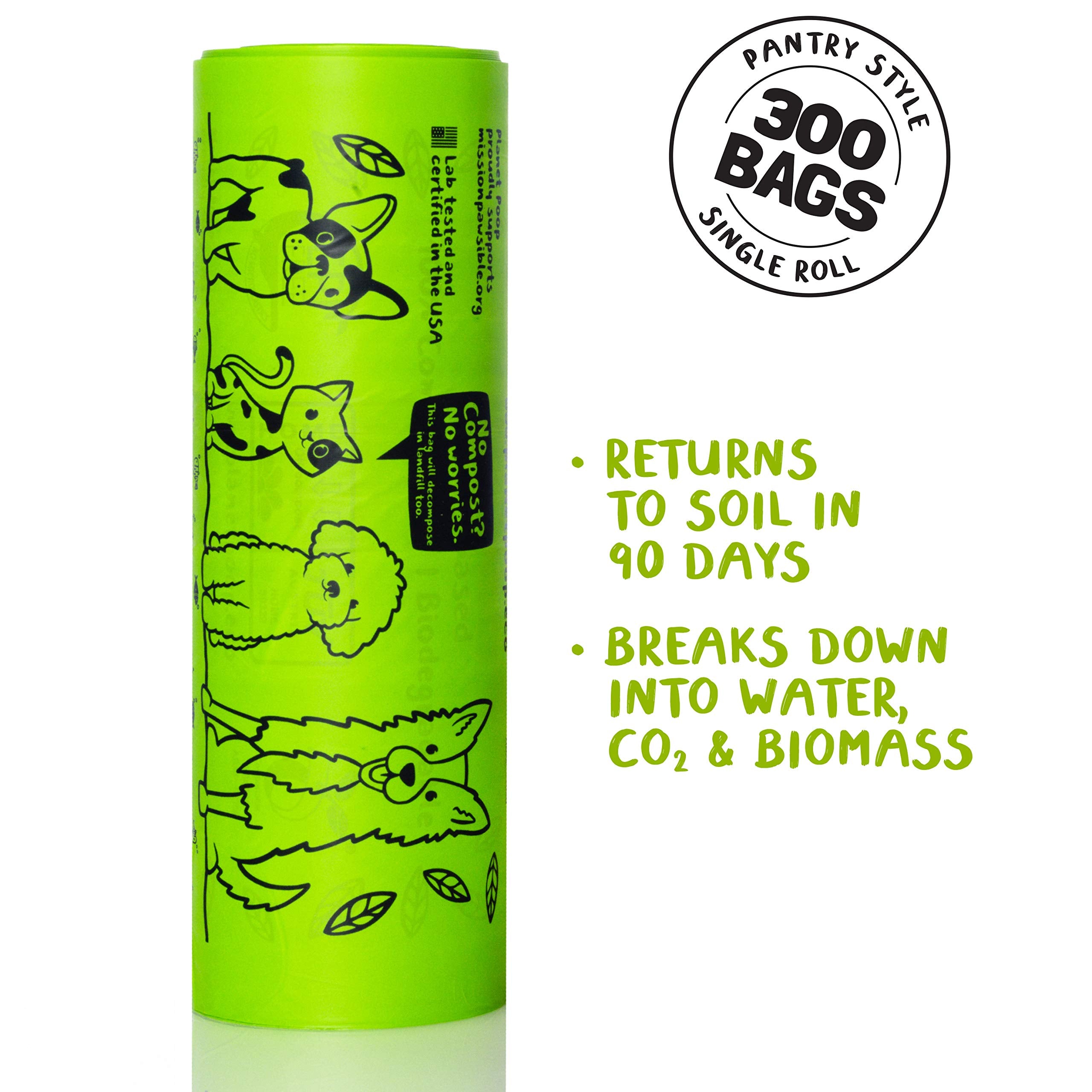 PLANET POOP 20 micron thick leakproof bags keep contents secure