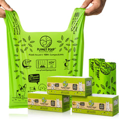 PLANET POOP compostable dog bags 90-count for eco cleanup.