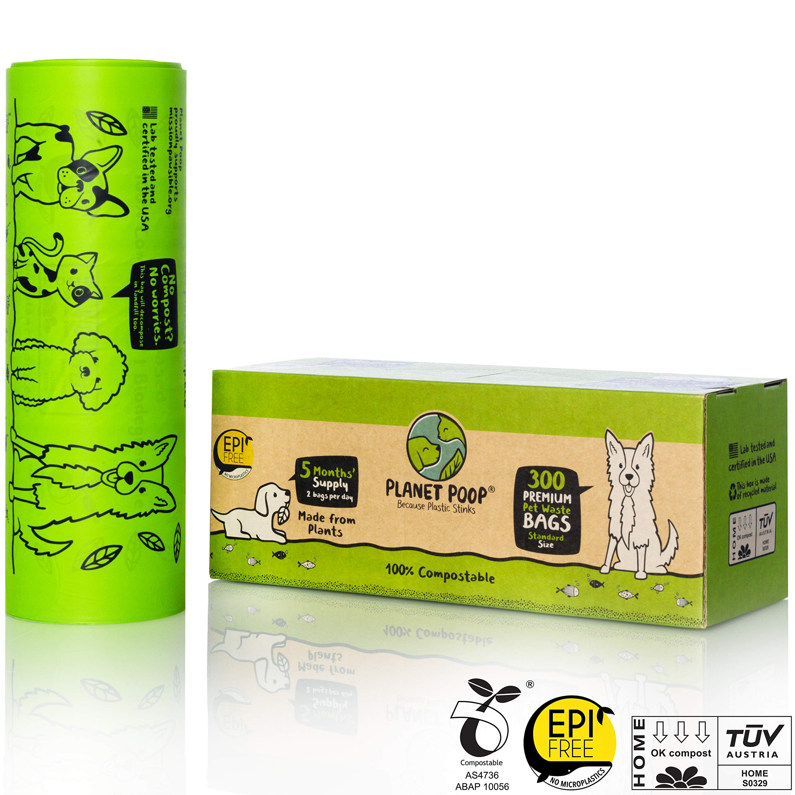 PLANET POOP plant based non GMO bags support eco friendly pet care