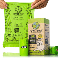 PLANET POOP refill rolls with 120 un-scented bags for easy cleanup