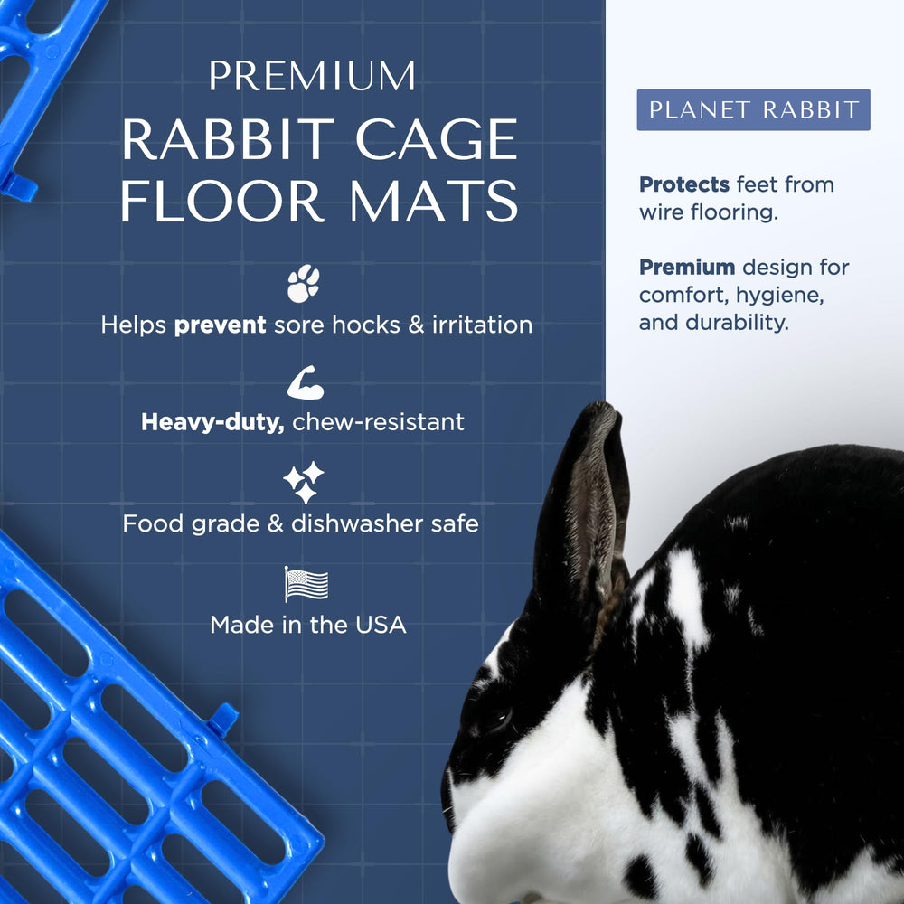 Planet Rabbit blue mats with locking tabs stay secure.