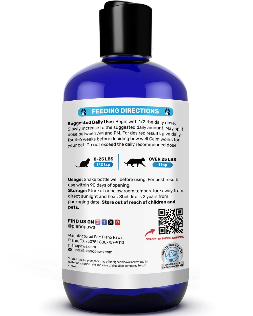 Planopaws 8-ingredient blend drops highlight a holistic calming formula.