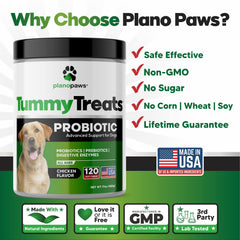 Planopaws allergy relief chews for dogs highlighting probiotic blend for itchy skin