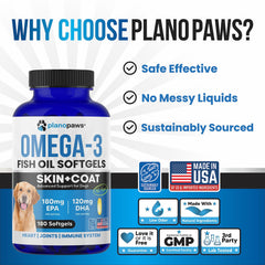 Planopaws low-odor fish oil, convenient for households with dogs.