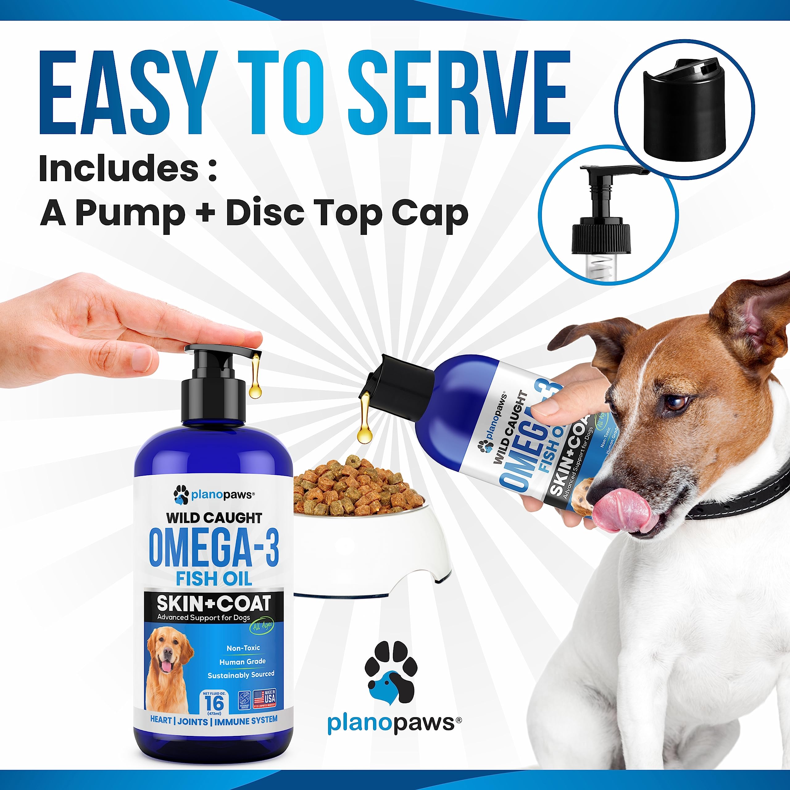 Planopaws Omega 3 for Dogs coat shine highlights healthier-looking skin and fur