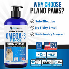 Planopaws Omega 3 for cats promotes a healthy coat shine