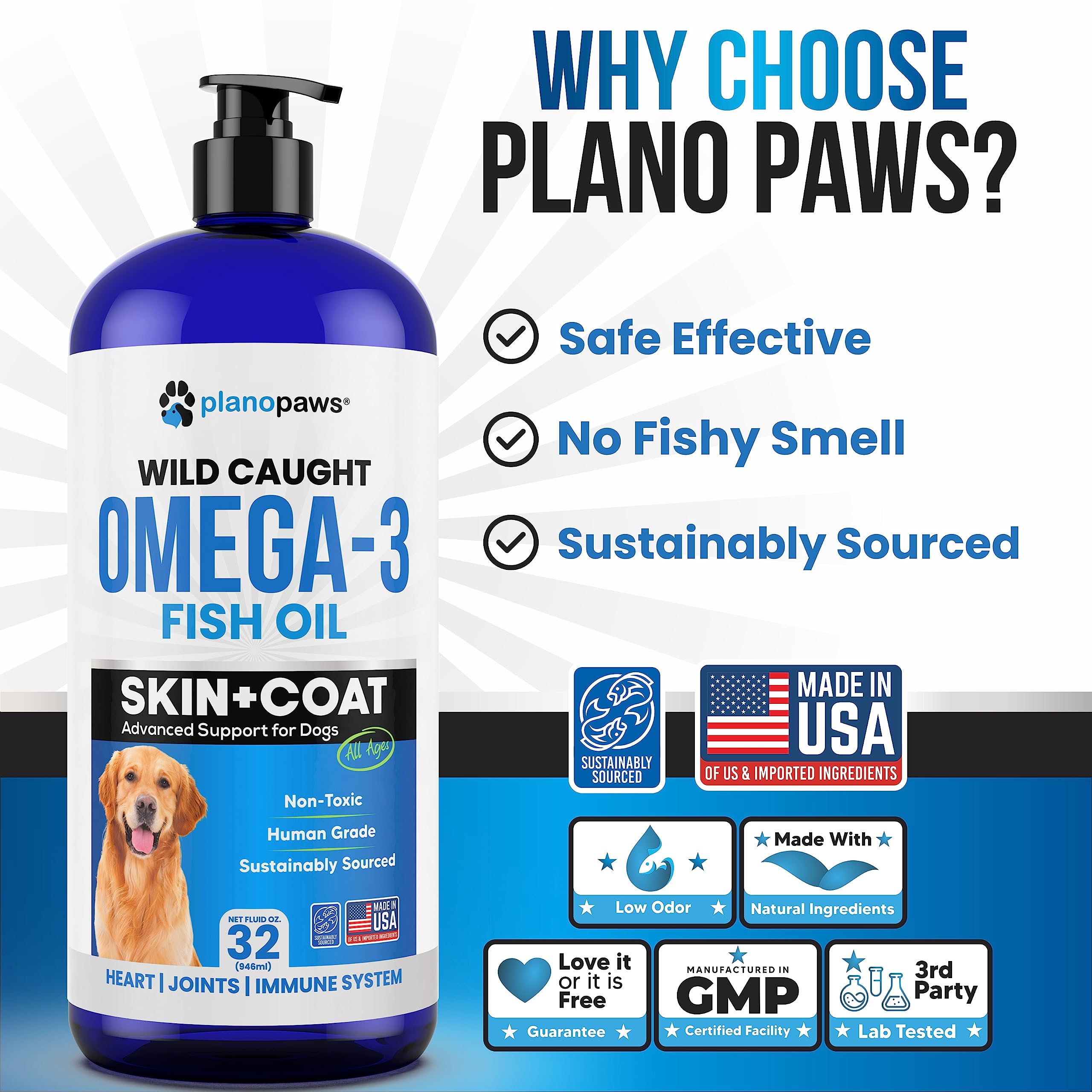 Planopaws Omega 3 ingredients highlight wild caught fish and Icelandic sourcing benefits
