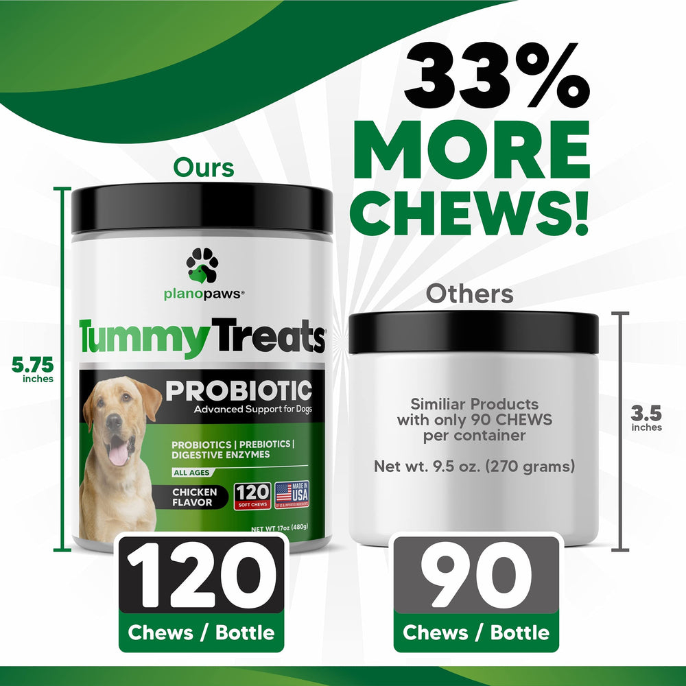 Planopaws puppy probiotic tummy treats close-up on soft chews for puppies