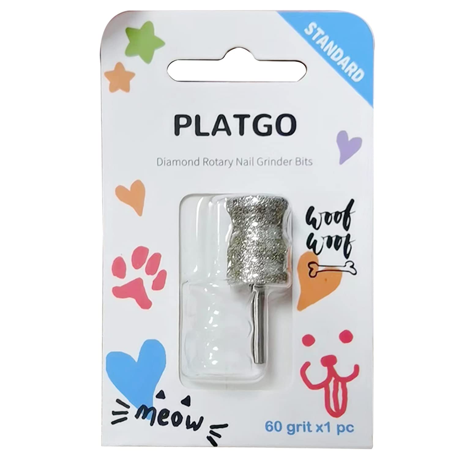 PLATGO Diamond Dog Nail Grinder with diamond bits for durable pet nail care.