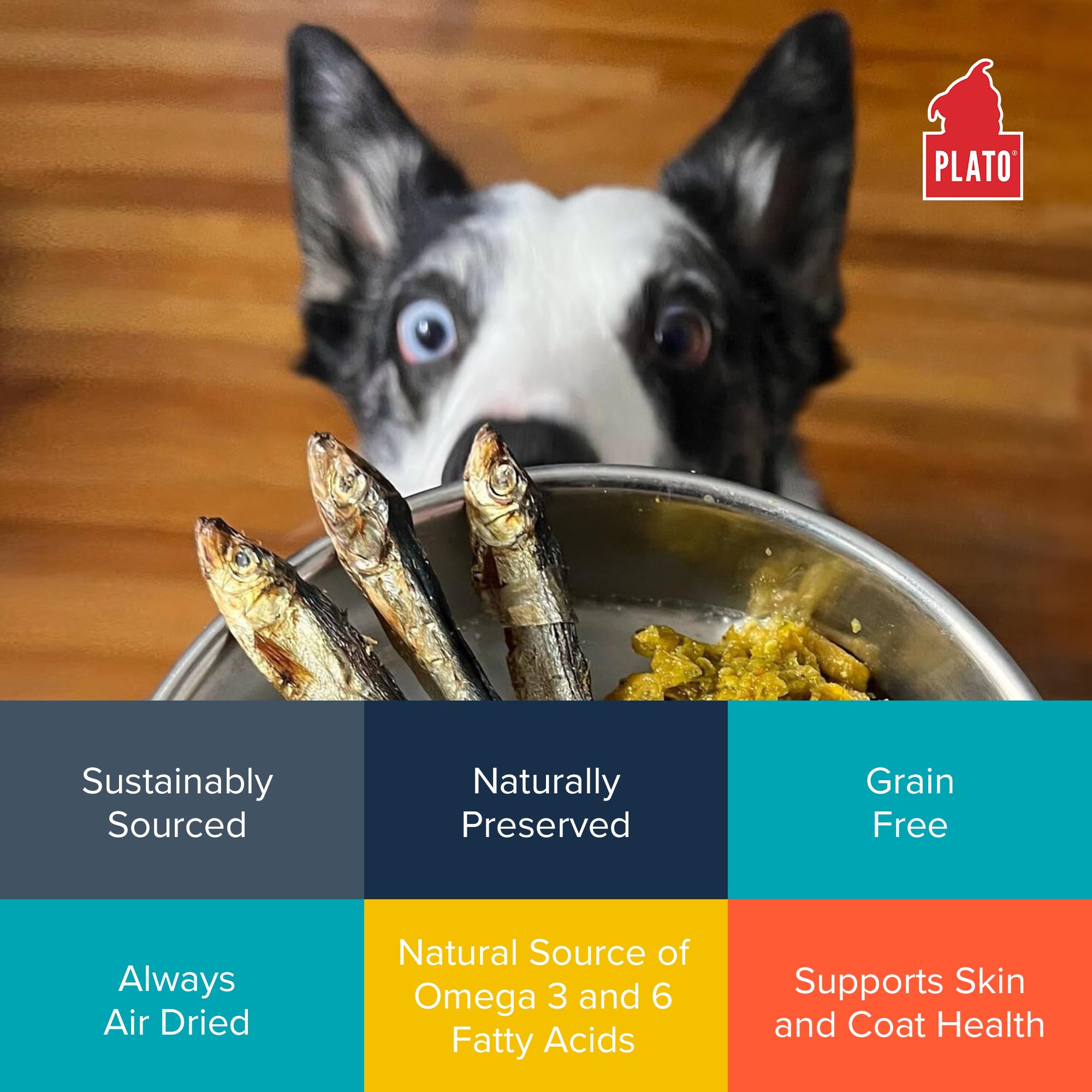 Plato air-dried grain-free treats free from corn.