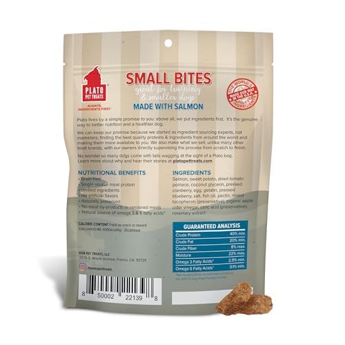 PLATO Small Bites organic salmon ingredients showcase high quality protein