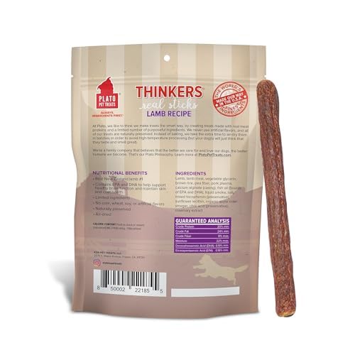 PLATO Thinkers air-dried dog treats with lamb as a tasty reward.