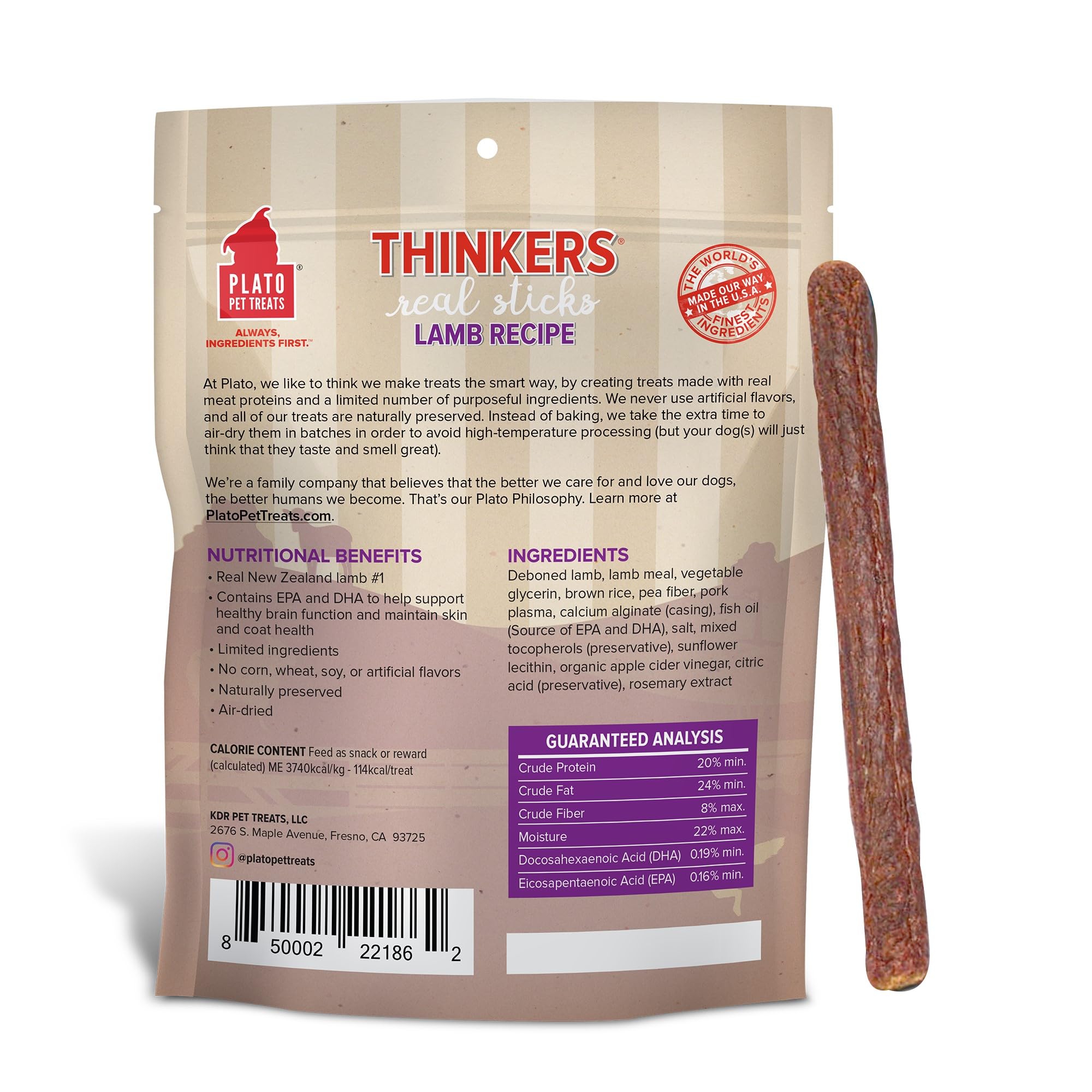 Plato Thinkers Lamb ingredient close-up emphasizing limited ingredients.