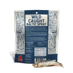 Plato wild-caught Baltic Sprat treats highlighting sustainable protein for dogs.