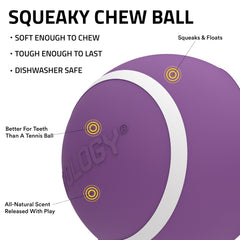 Close-up of Playology bacon-scent ball with long-lasting aroma