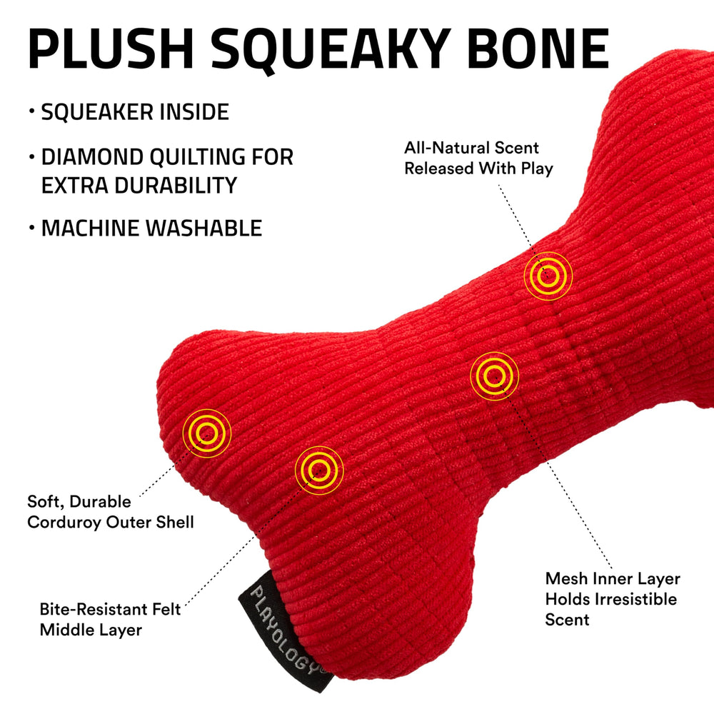 Playology beef-scent encapsiscent toy with beef aroma to attract and engage chewers.