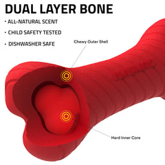 Beef-scented jumbo bone from Playology to extend play.