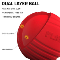 Playology beef-scented dog ball invites exploration and interactive play.